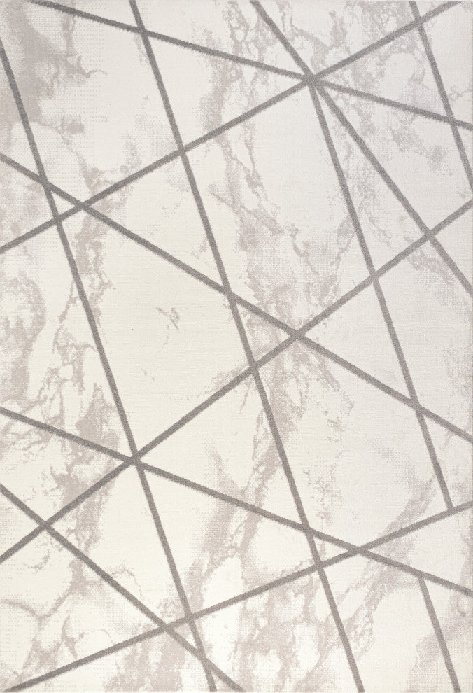 Patras Modern Geometric Marbled Ivory/Gray 8'x10' Area Rug