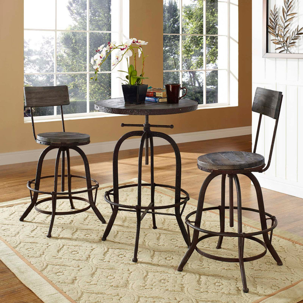 Modern Brown Procure Bar Stool Set of 2