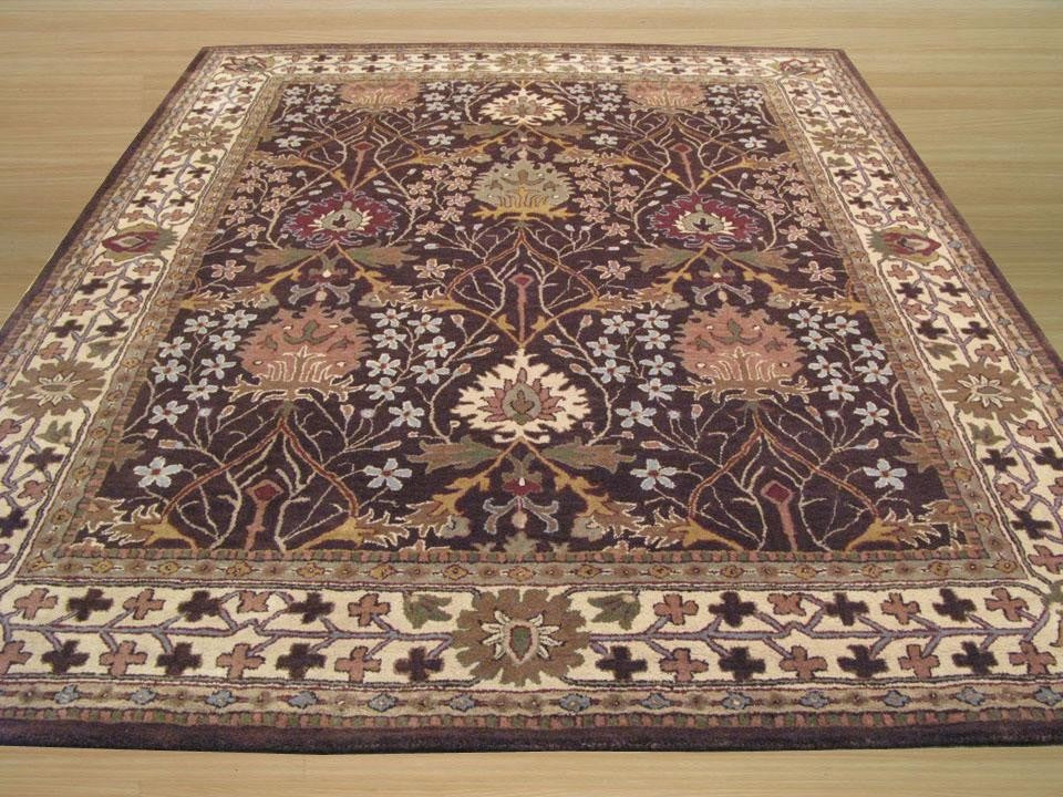 EORC Hand-tufted Wool Brown Traditional Oriental Morris Rug, Rectangular 4'x6'
