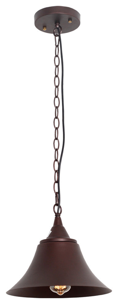Cuddie Industrial 1 Light Oil Rubbed Bronze Ceiling Pendant 11" Wide