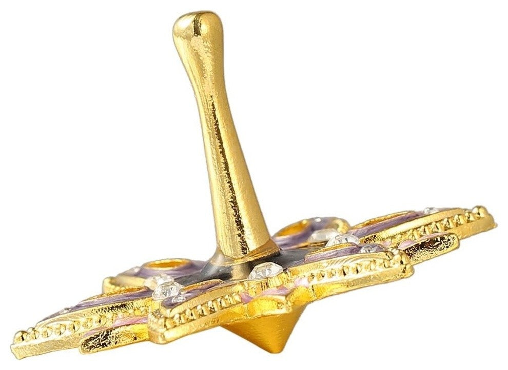 Hand-Painted Spinning Dreidel Holiday Ornaments Pewter Elegant Jewish Decor
