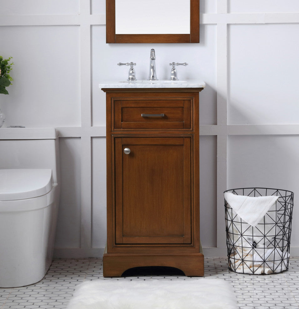 Amber Single Bathroom Vanity, Blue, Teak, 19"