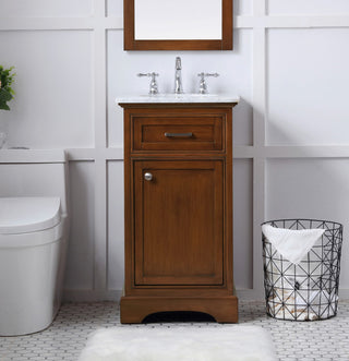 Amber Single Bathroom Vanity, Blue, Teak, 19"