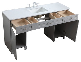 60" ADA Compliant Bathroom Vanity, Gray