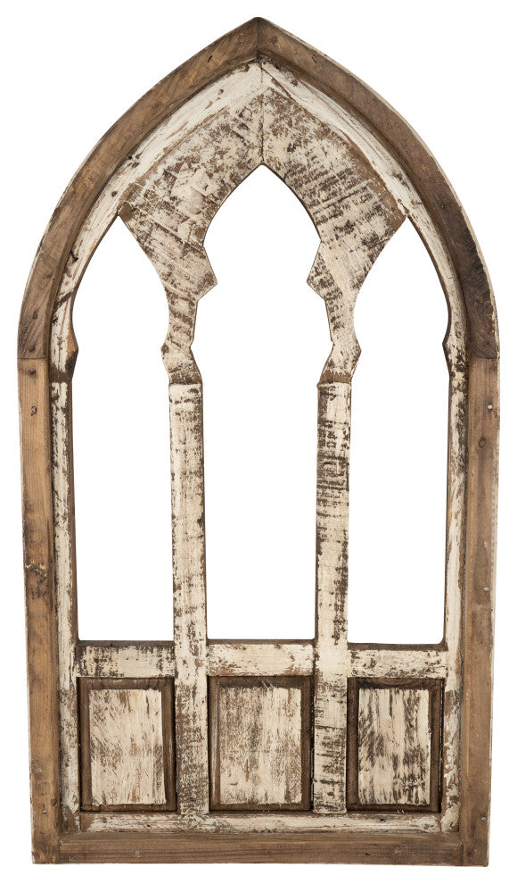 Trinity Architectural Gothic Wall Wood Window, White