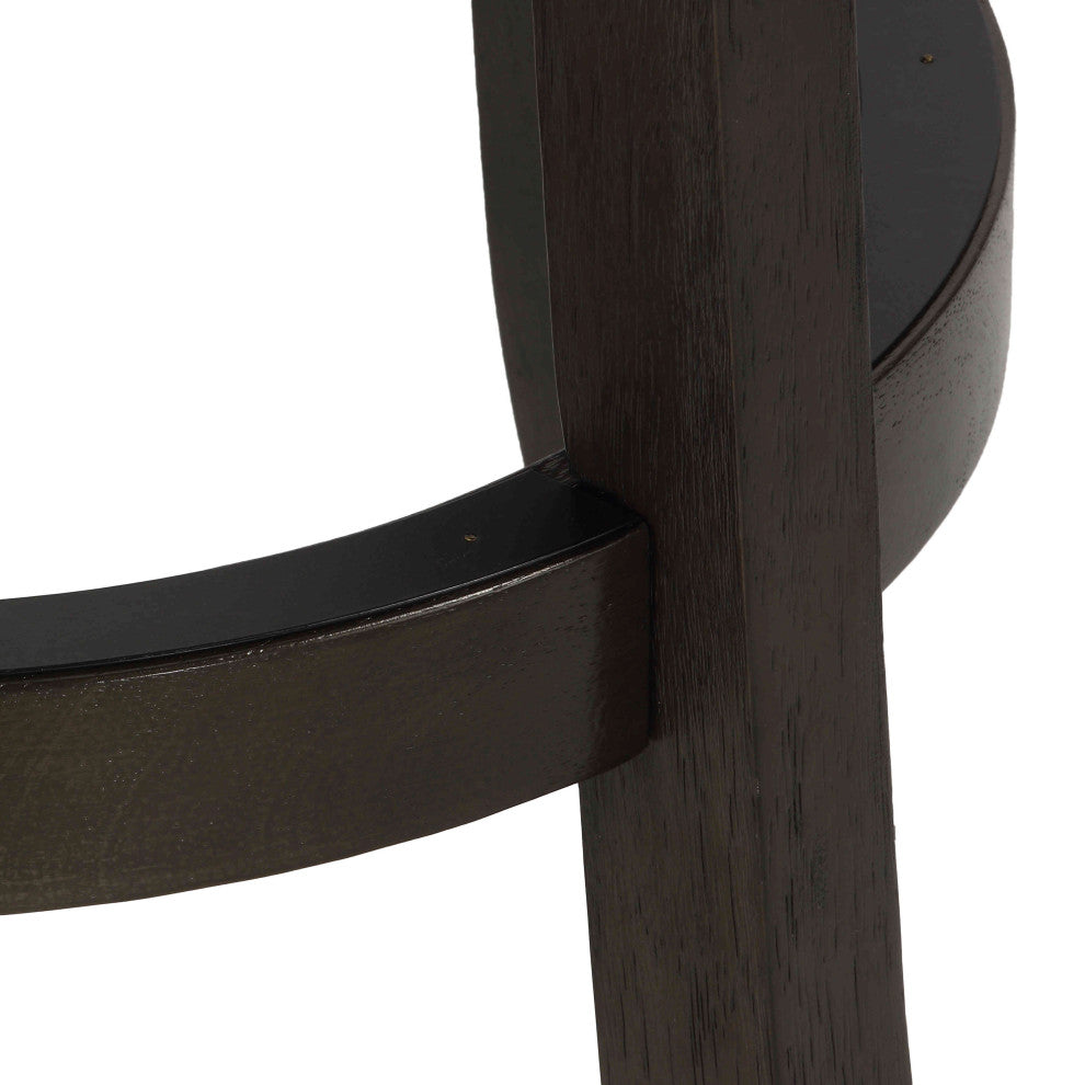 Ferne Solid Wood Swivel Barstool, 29" Gray Fabric