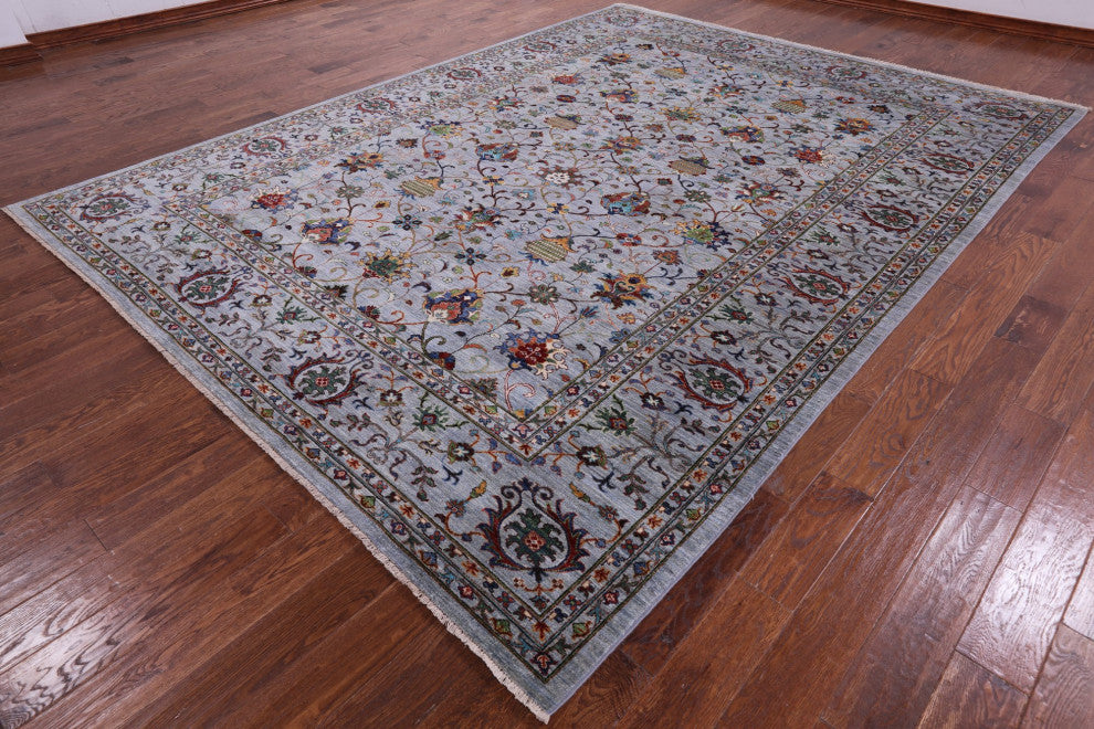 9' 0" X 12' 0" Persian Tabriz Handmade Wool Rug Q8216