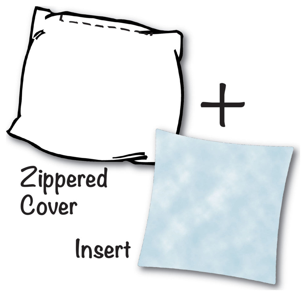 20" Blue Beach House Indoor Outdoor Zippered Pillow