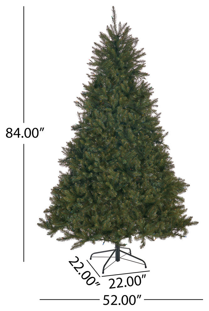 7-foot Fraser Fir Pre-Lit or Unlit String Light Hinged Artificial Christmas Tree, Pre-Lit Multi-Colored