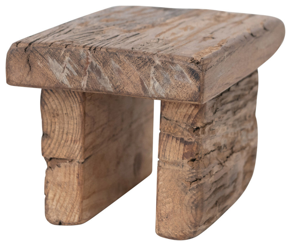 Decorative Reclaimed Wood Pedestal, Natural