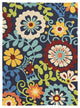Linon Trio Frond Hand Tufted Polyester 8'x10' Rug in Blue