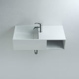 ADM Rectangular Shelved Wall Mounted Sink, White, 32", On-Right