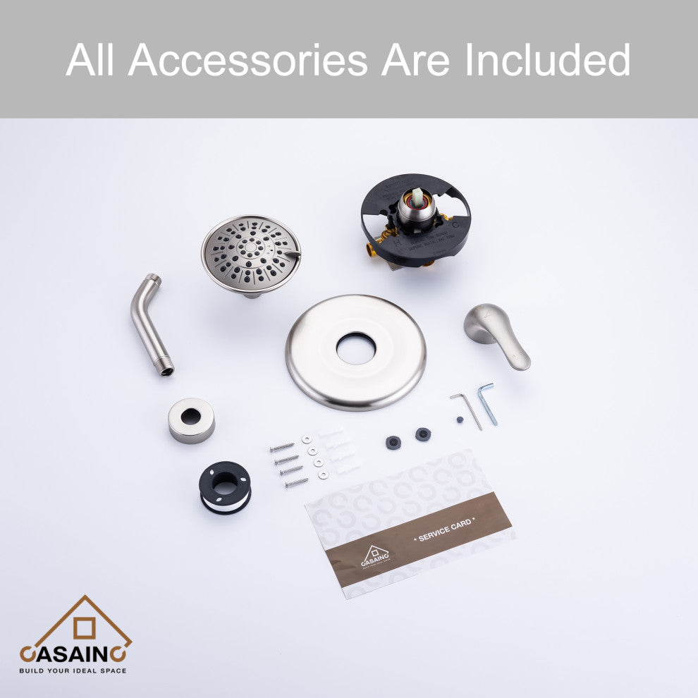 Single Handle Shower Trim Kit with Integral Volume Control, Brushed Nickle
