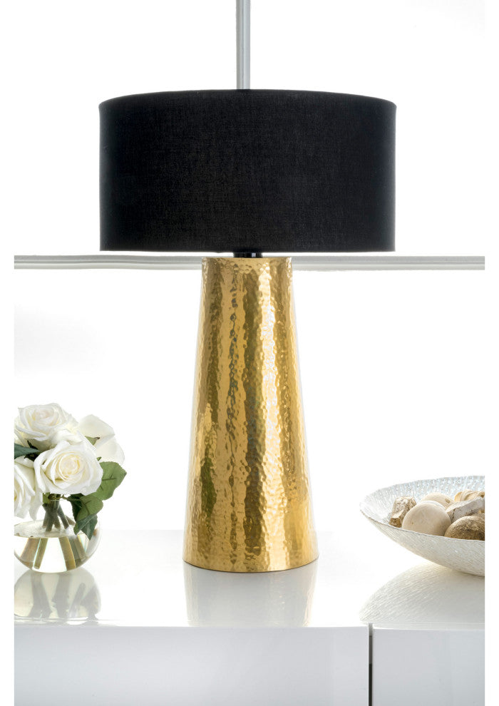 Nuloom Layla Aluminum Cotton Shade Table Lamp, 21"