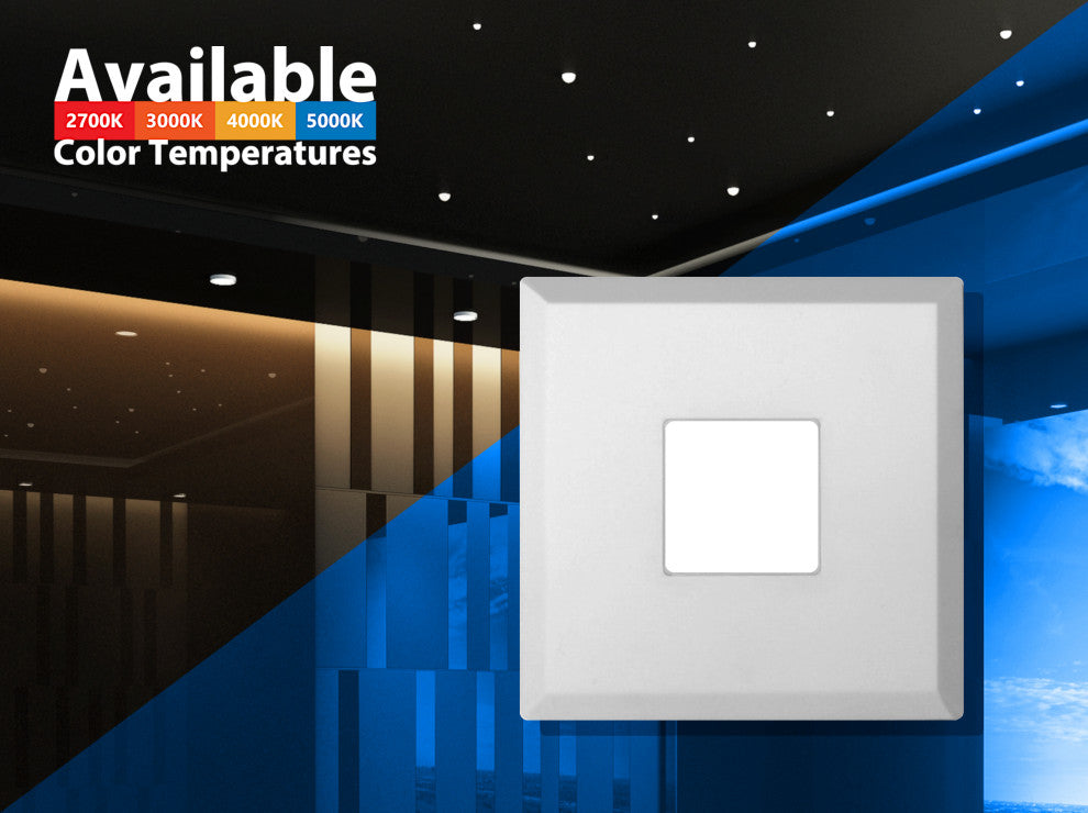 SureFit(v3) LED Flush Mount Ceiling Light, 3000K with Square White Trim