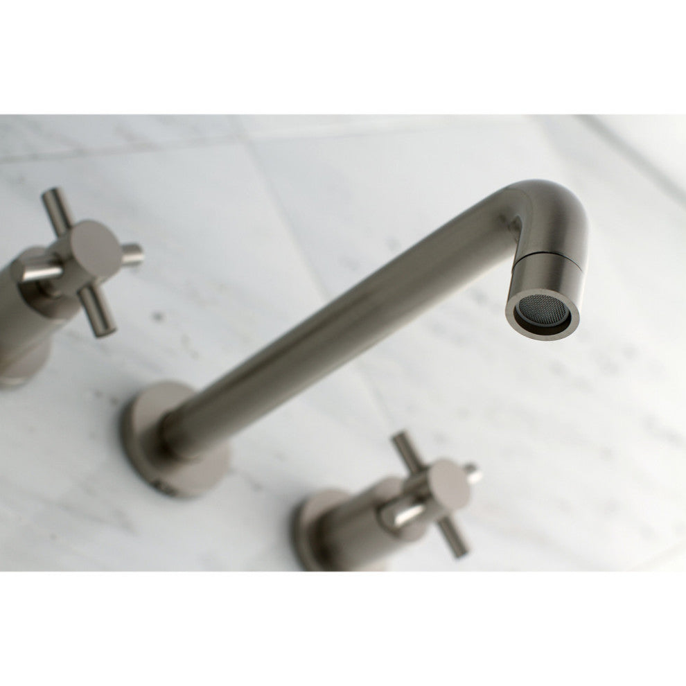 KS8028DX Two-Handle Wall Mount Tub Faucet, Brushed Nickel