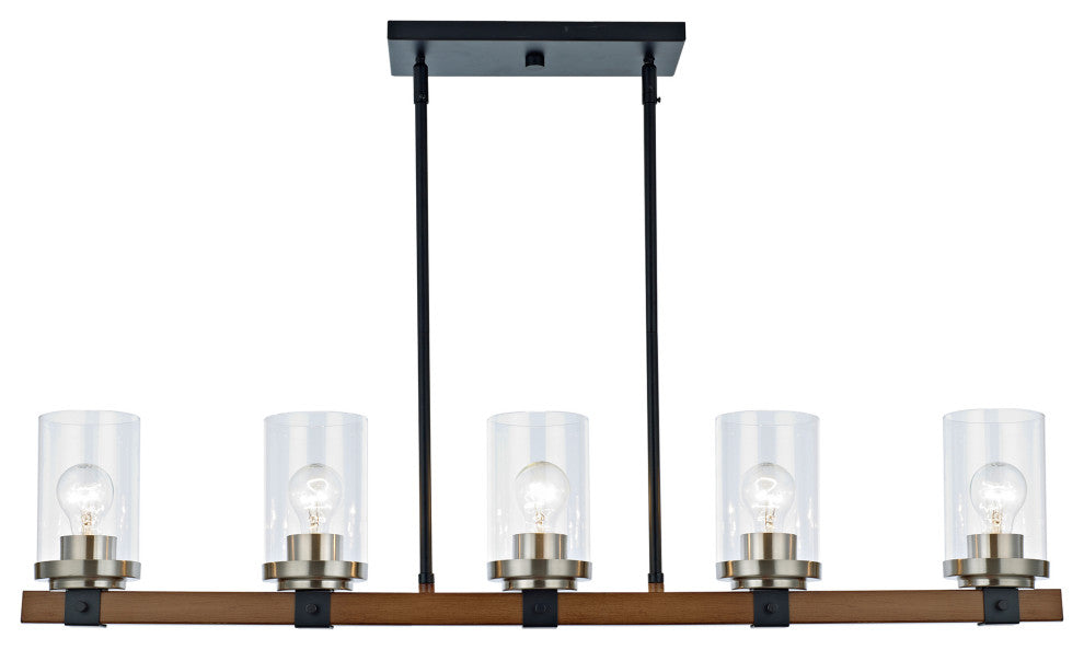 WAREHOUSE OF TIFFANY'S XL4373-5FY 5 in. 5-Light Matte Black & Brushed Nickel