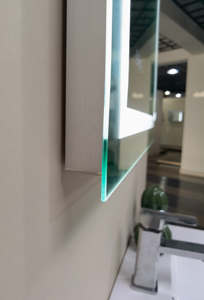 Anti-Fog Dimmable Multi-Color Inductive Touch LED Bathroom Mirror, 24x36 Inch