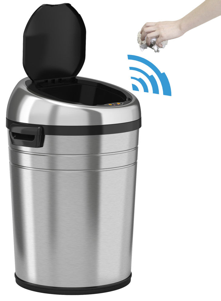 iTouchless Sensor Trash Can with Odor Control System and Wheels, 18 Gallon