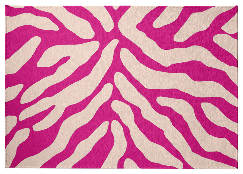 Animal Stripe Spring Chenille Rug, Orchid, 5'x7'