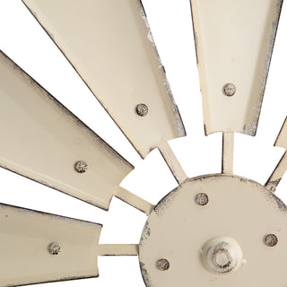 Metal Galvanized Wind Spinner Wall Decor, Beige, 28.5"�l