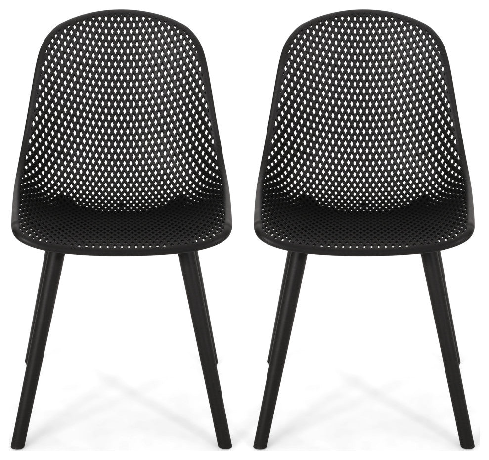 Posey Outdoor Dining Chair, Black