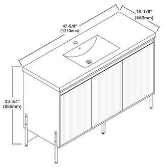 Flutie 48" Bathroom Vanity Set, Charcoal, Single Ceramic White Sink