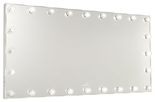 Hollywood Glow Panorama Extra Wide Vanity Mirror, Glossy White, Clear Led