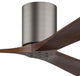 Irene-3H Flush Mounted 60" Ceiling Fan, Brushed Pewter and Walnut Blades