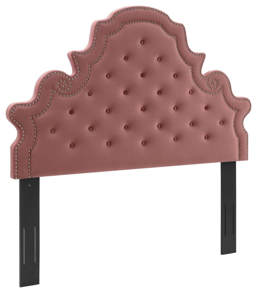 Diana Tufted Performance Velvet King/California King Headboard Dusty Rose