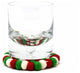 Felt Ball Multicolor Coasters, Set of 4, White Christmas
