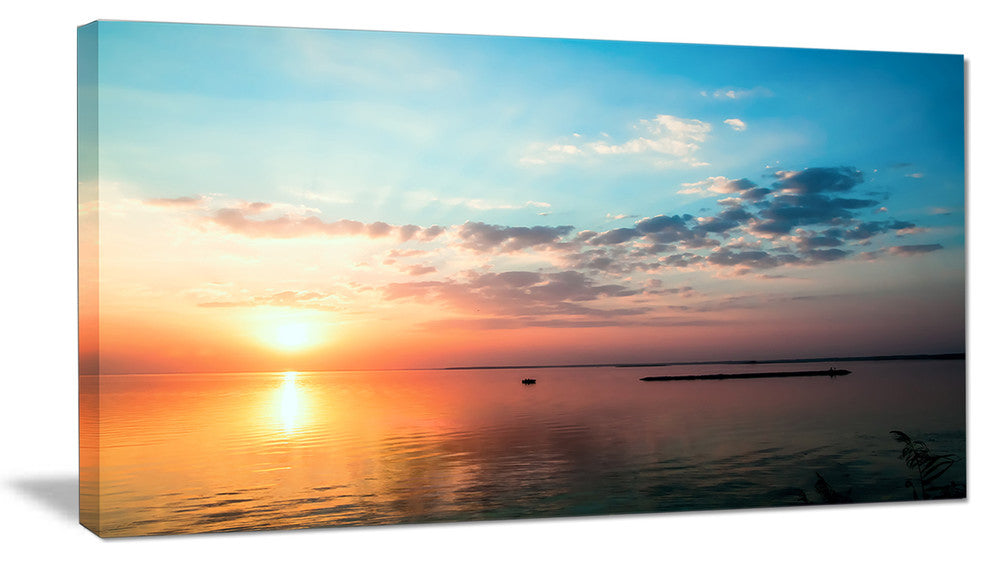 "Dramatic Sunset Cloudy Sky" Oversized Beach Canvas Artwork, 40"x20"