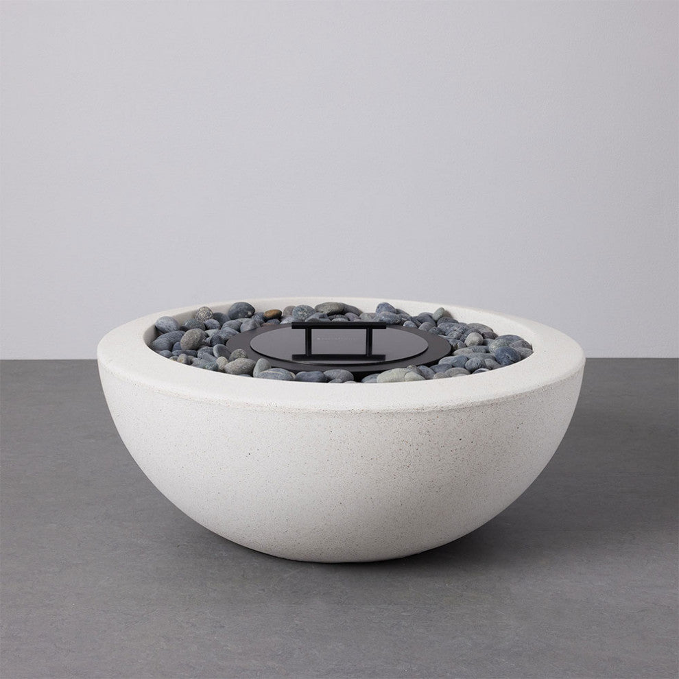 Hestia 30" Round Ethanol Fire Pit, White
