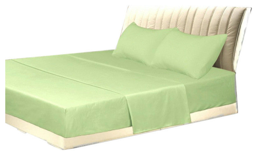 Tache Solid Sage Green Mint Bed Sheet Set, Full