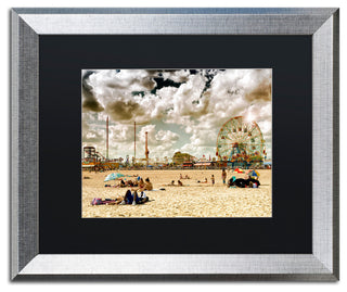 Philippe Hugonnard 'Coney Island Beach', Silver Frame, Black Mat, 20x16