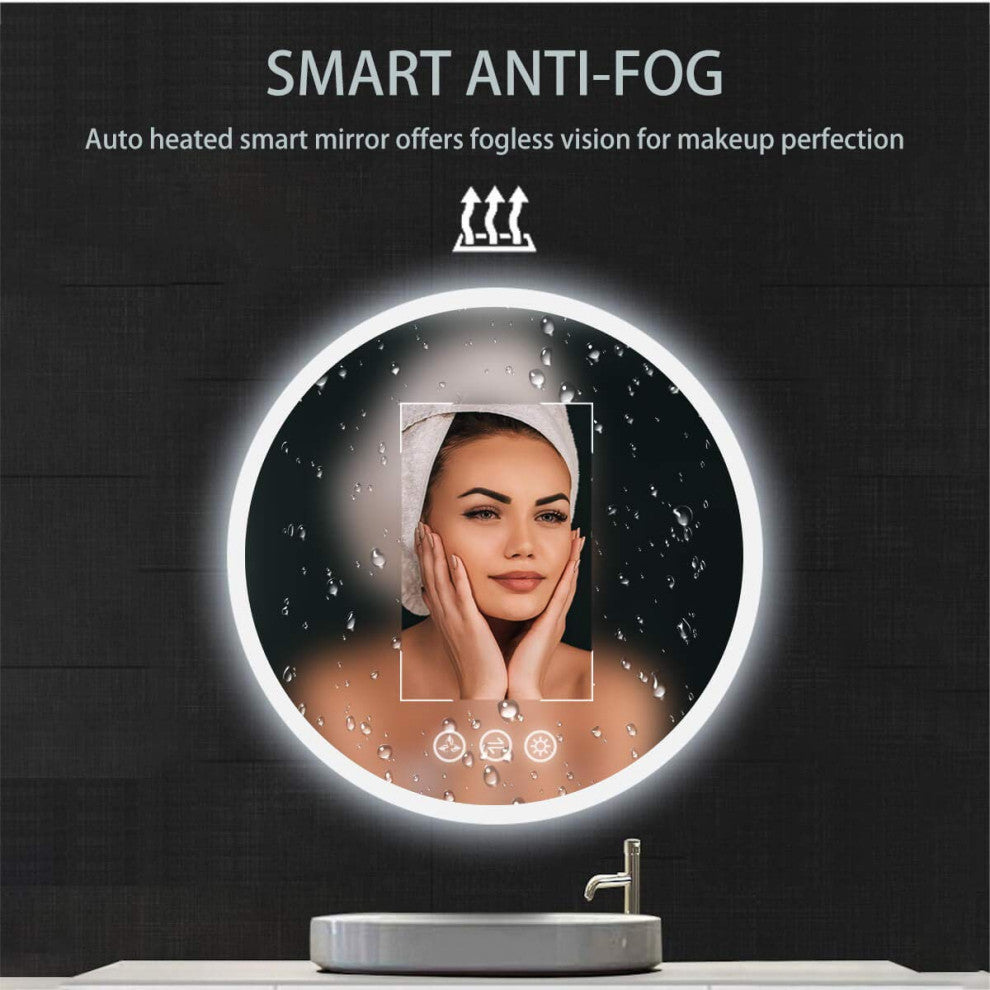 Fogless, Color Temperature Adjustable LED Mirror, 32" Round