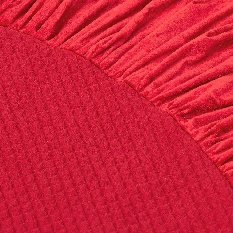 72"D Velvet Ruffled Christmas Tree Skirt