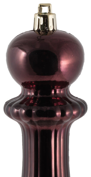 14" Finial Drop Christmas Ornament , Burgundy, 14"