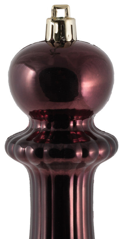 14" Finial Drop Christmas Ornament , Burgundy, 14"