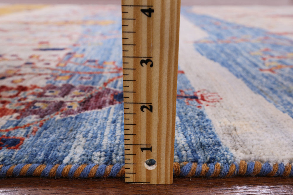 Tribal Persian Gabbeh Hand-Knotted Rug 4' 10" X 6' 3" Q5656