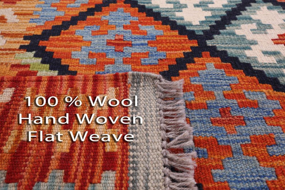 5' 2" X 6' 7" Wool On Wool Kilim Flat Weave Reversible Rug Q9483
