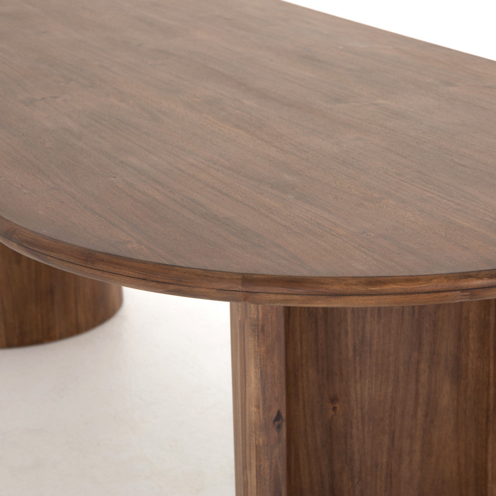 Paden Dining Table, Seasoned Brown Acacia Solid