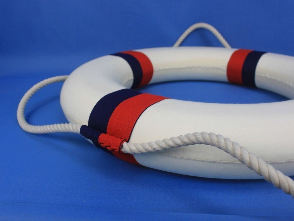 Lifering Life Preserver Decoration Nautical Bathroom Decor, White, 20", Liberty