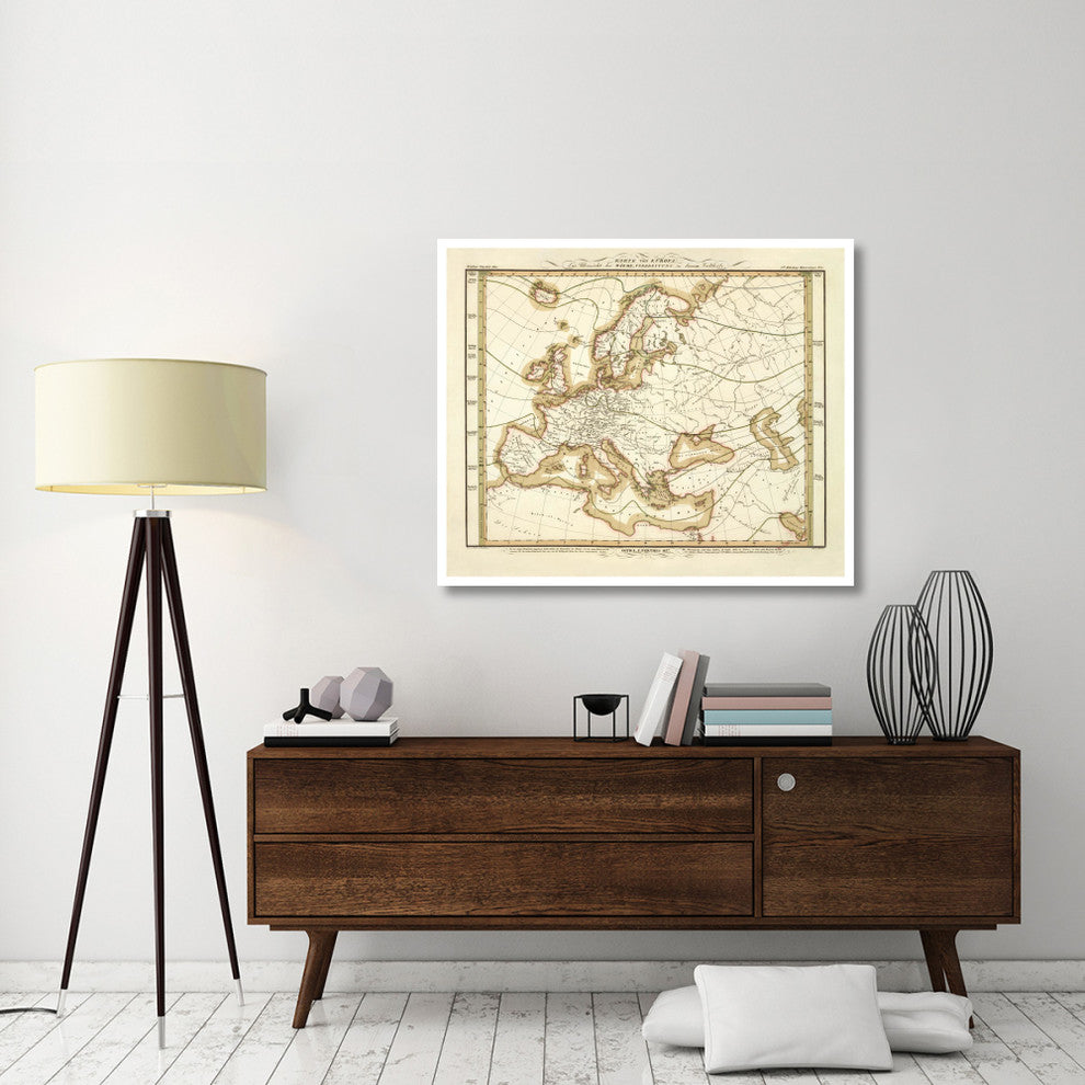 "Karte Von Europa, 1837" Digital Paper Print by Heinrich Berghaus, 46"x38"