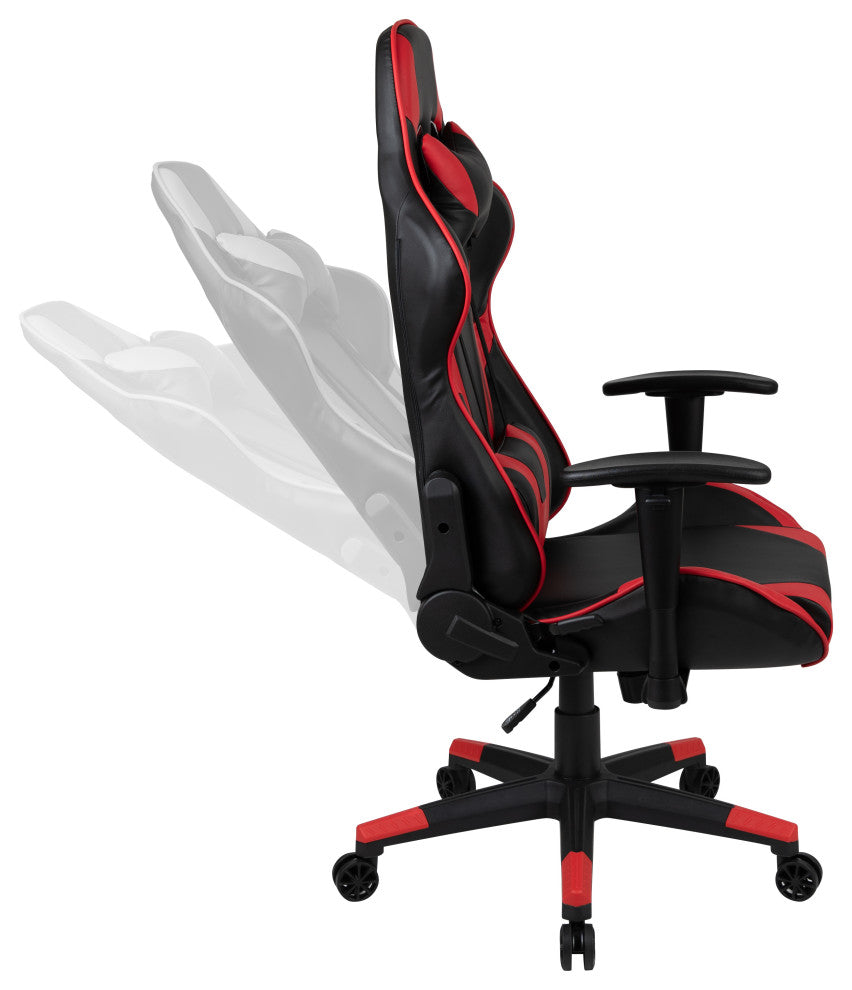 Gaming Desk and Reclining Chair Set, Red