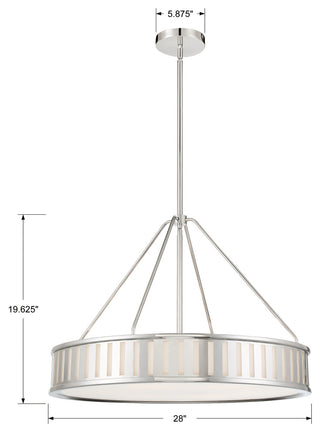 Kendal 6 Light Polished Nickel Pendant