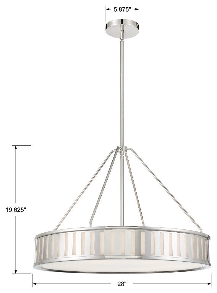 Kendal 6 Light Polished Nickel Pendant