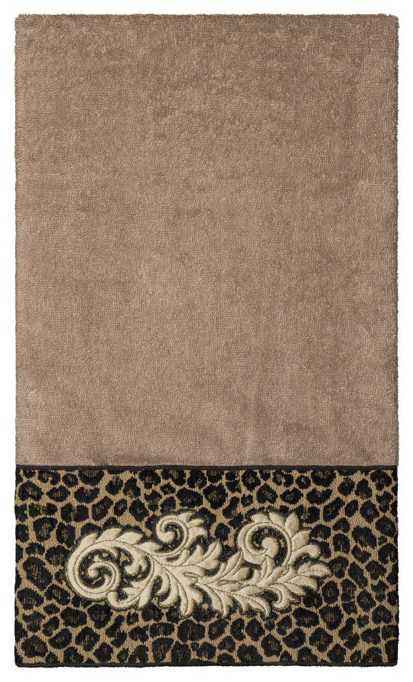 Linum Home Textiles Turkish Cotton April 3-Piece Embellished Towel Set, Latte