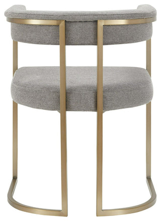 Modrest Byron Modern Grey Fabric + Antique Brass Dining Chair