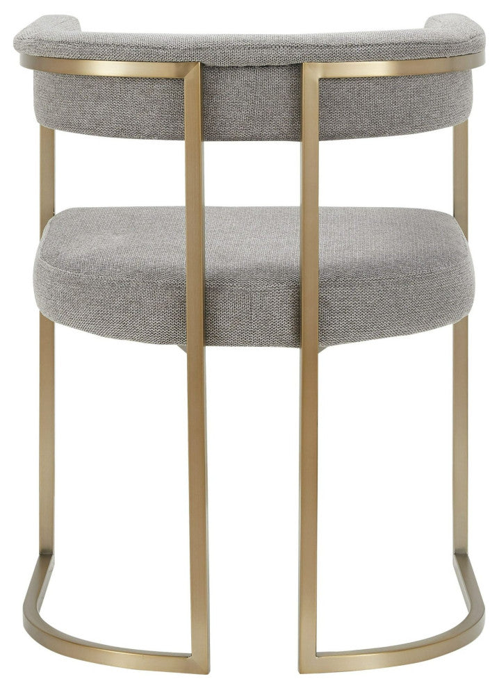 Modrest Byron Modern Grey Fabric + Antique Brass Dining Chair